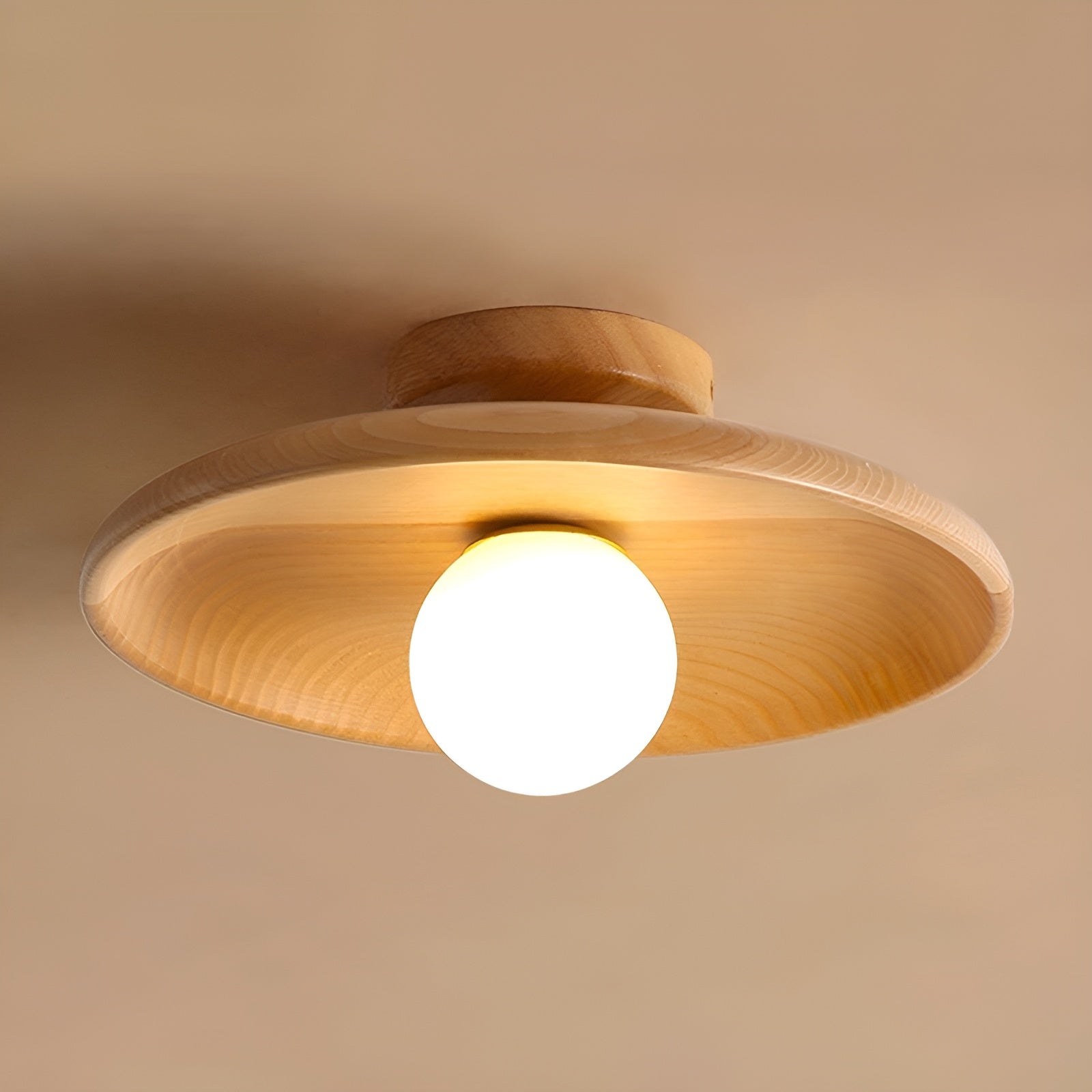 Maliben | Elegant Wooden Wabi Sabi Ceiling Lamp With Led - Woodbliss