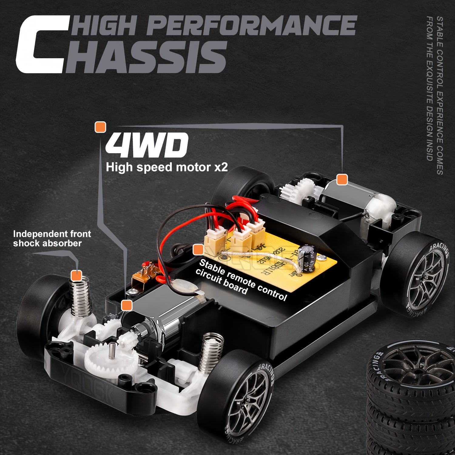 Maliben | Ultimate 1:24 Rc Drift Car With Led Wheels – Rechargeable 4wd Racing Toy