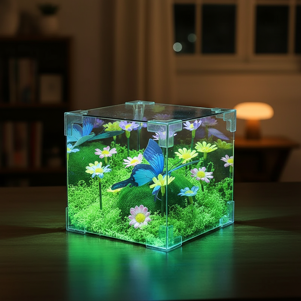 Maliben | Led Butterfly Garden Cube Night Light Decor