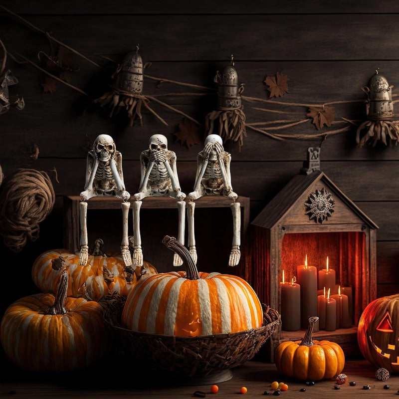Maliben | Halloween Resin Skeleton Figurines