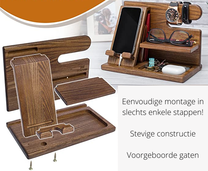 Maliben | Wooden Phone Docking | Perfect Organizer For Your Gadgets