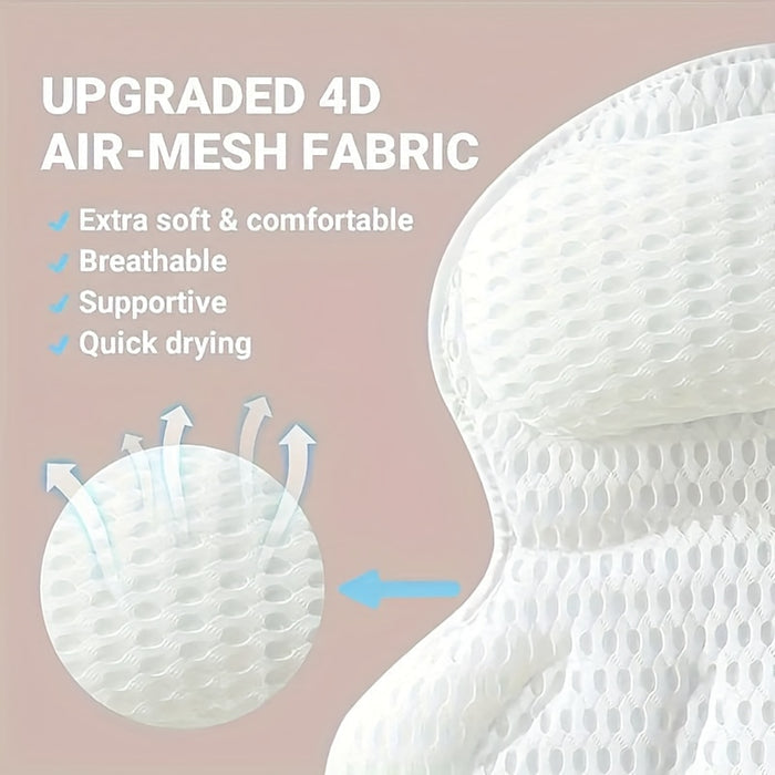 MAliben | Luxiespa 4d Luxe Bath Pillow - Breathable Pillow With Neck And Back Support For a Relaxing Bath