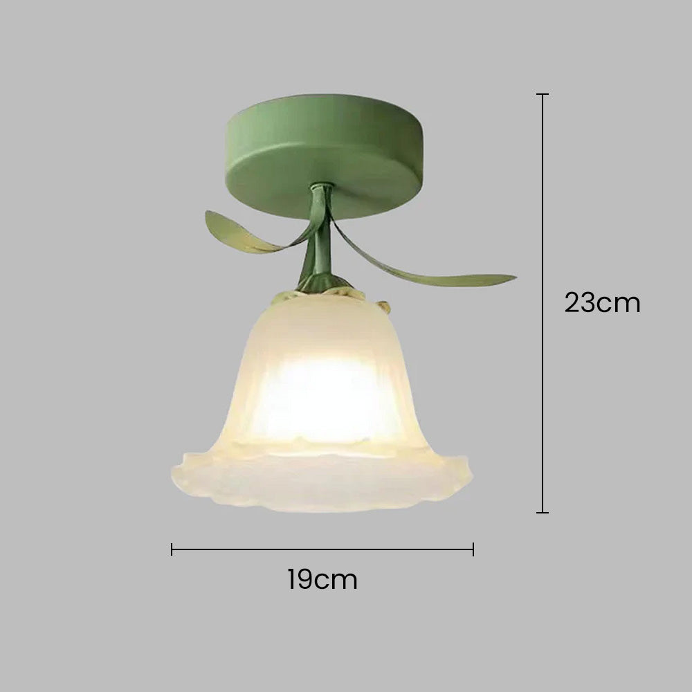 Maliben | Ceiling Light With Floral Glass Shade Design