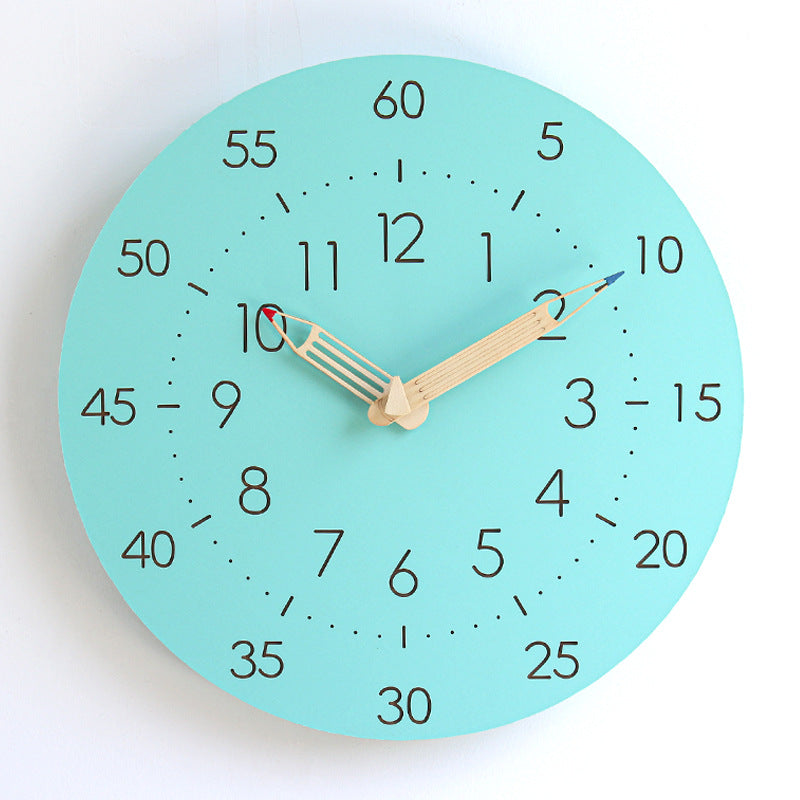 Maliben | Learning Time Children's Room Silent Wall Clock