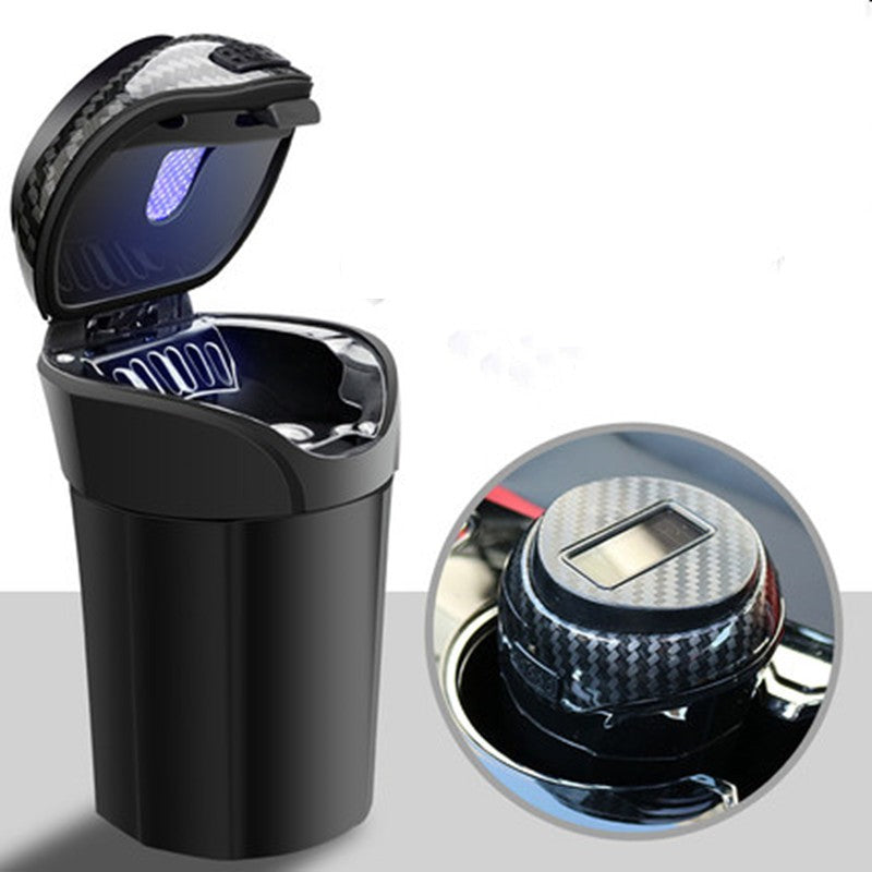 Maliben | Detachable Stainless Steel Car Ashtray With Lid And Led Light, Powered
