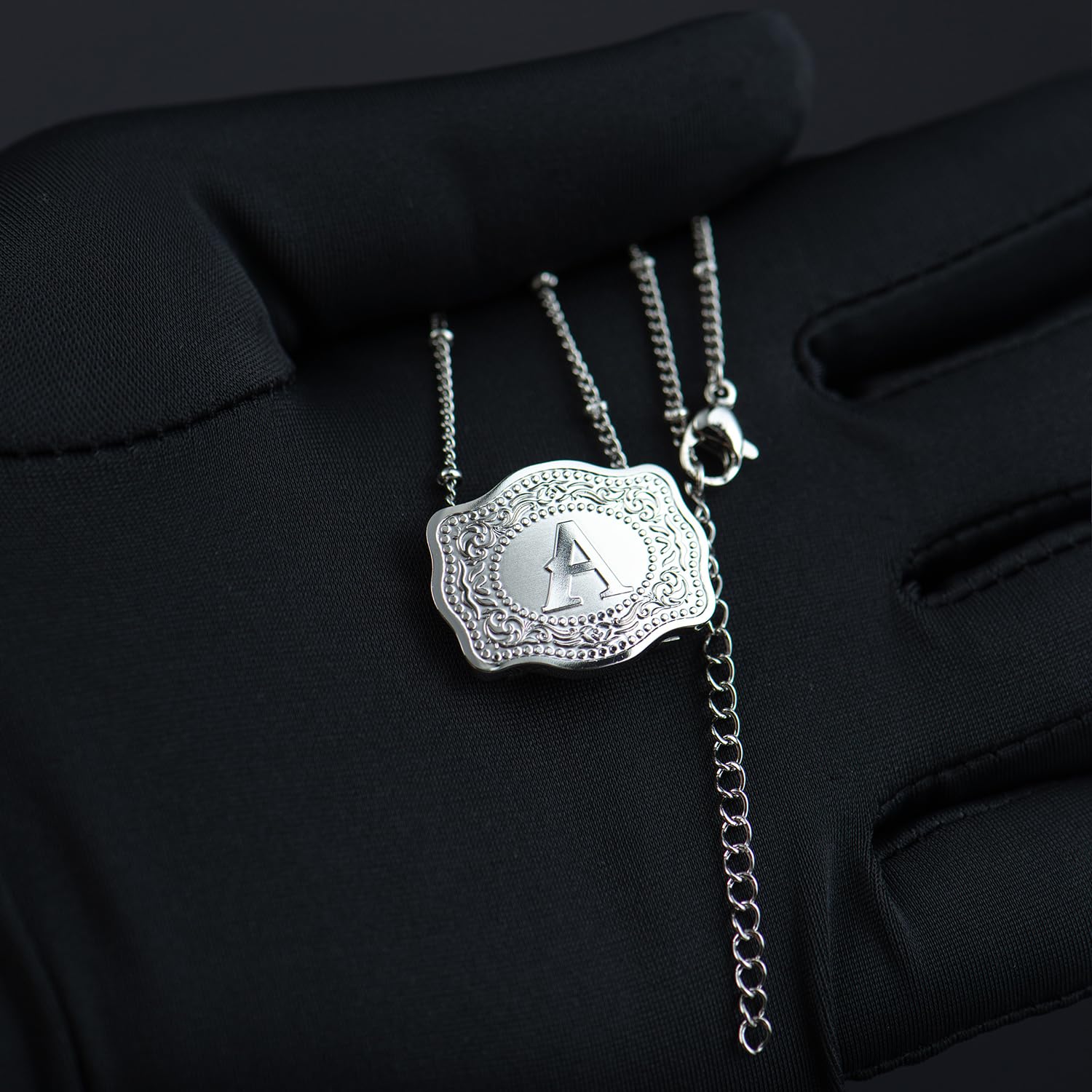 Maliben | Dainty Belt Buckle Letter Initial Necklaces