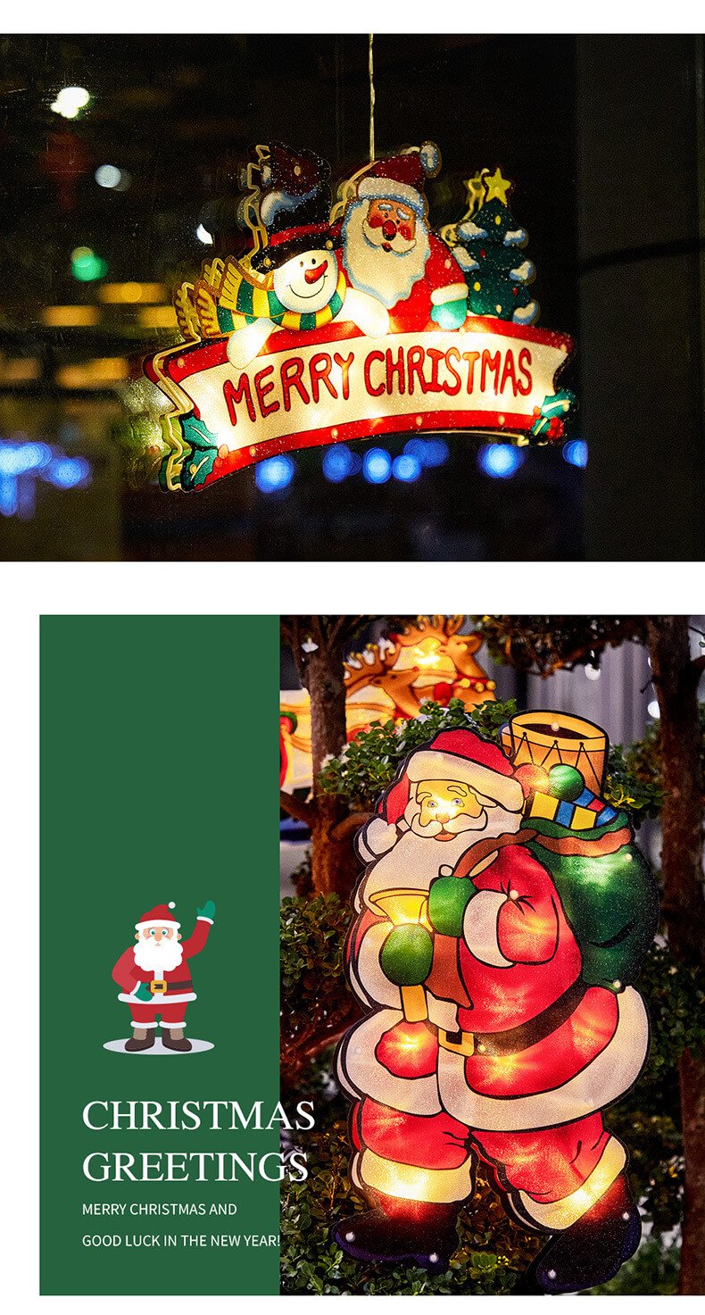 Maliben | Christmas Light Suction Cup Window Decoration Outdoor Holiday Ambient String Lights