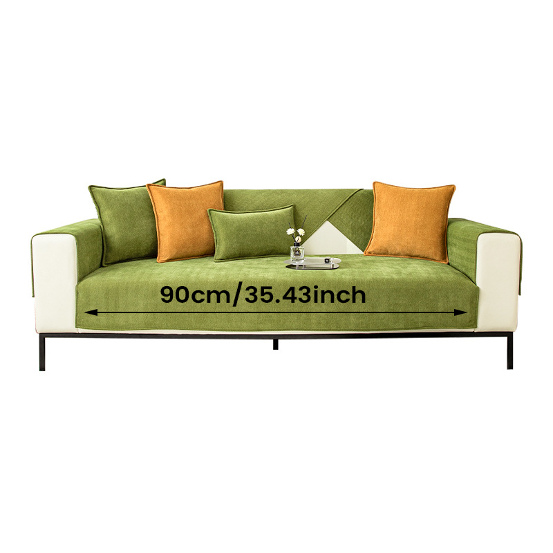 Maliben | Wavy Check Chenille Fabric Furniture Protector Sofa Cover