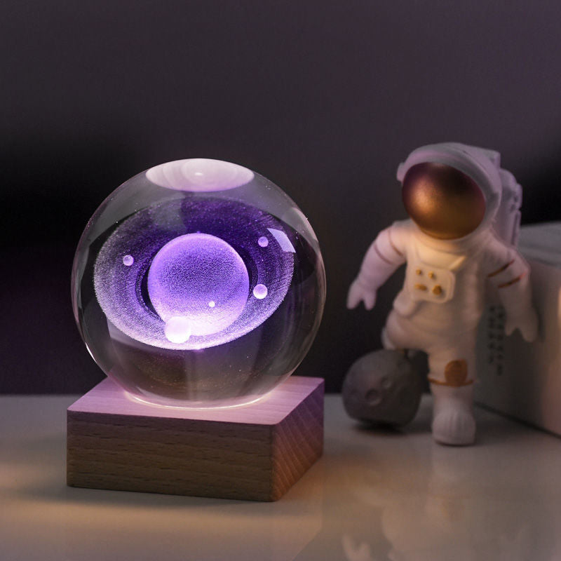 Maliben | 3d Galaxy Crystal Ball Night Light Decorative Lamp