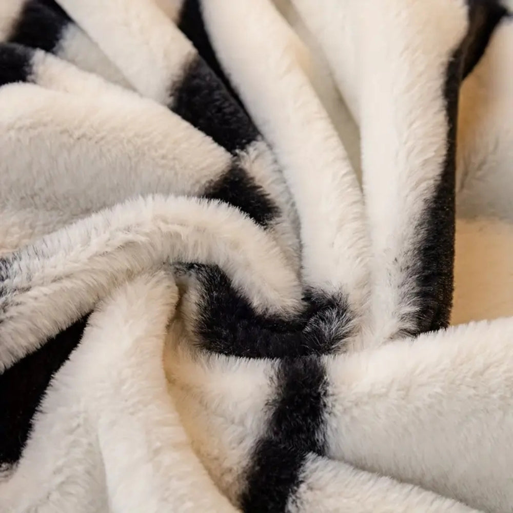 Maliben | Wild Stripes Zebra Fleece Sofa Cover