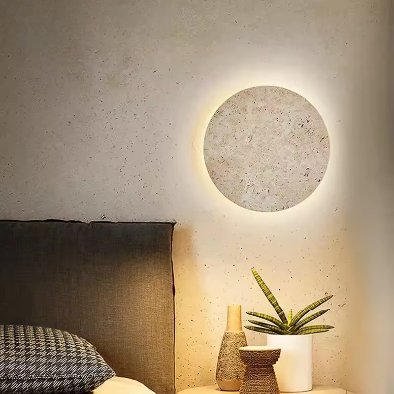 Maliben | Wabi-Sabi Travertine Natural Stone Wall Light