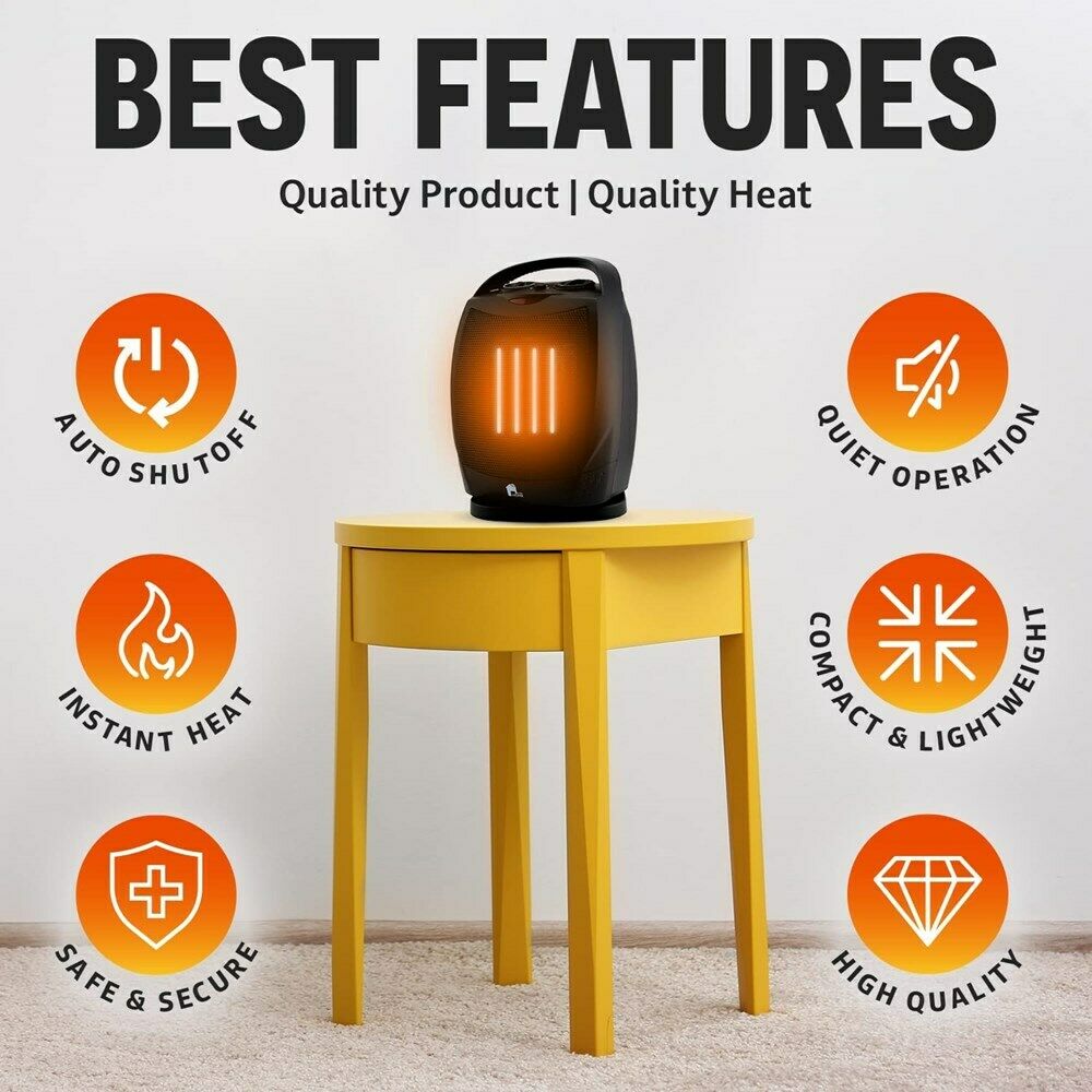 Maliben | Heatease Compact Portable Heater – Stylish, Oscillating & Energy Efficient