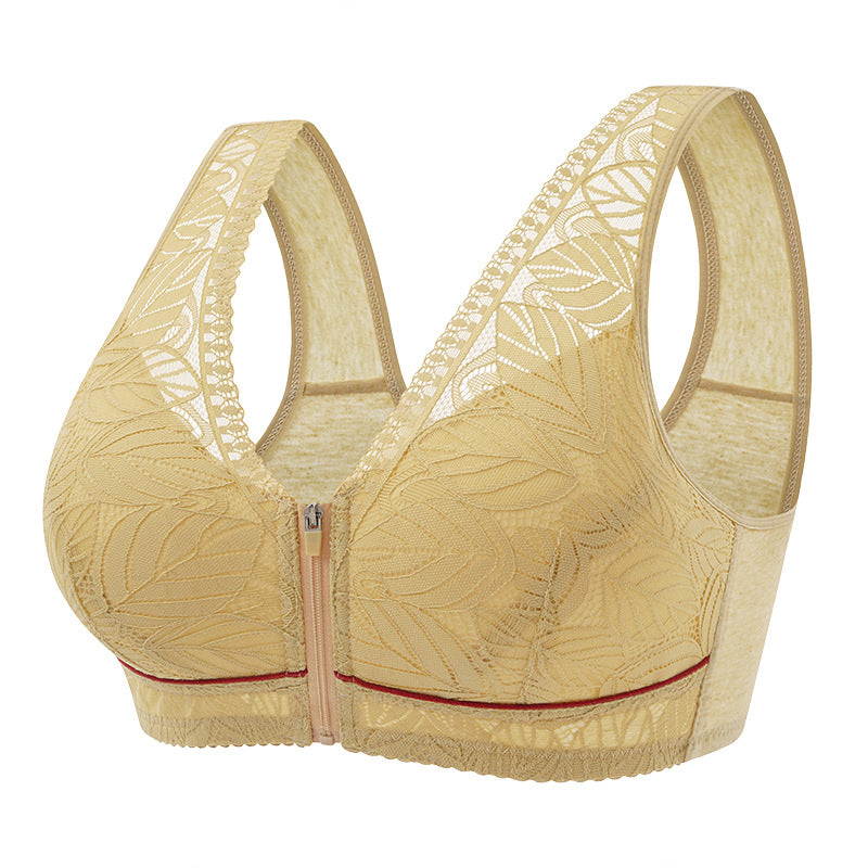 Maliben | Solid Color Lace Lingerie With Front Zipper