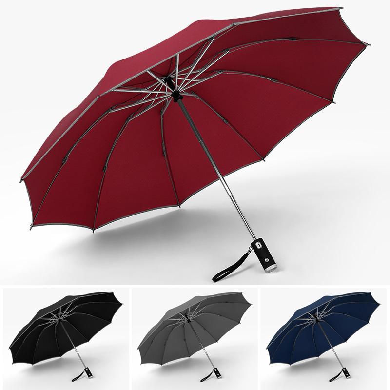 Maliben Automatic foldable umbrella with reflective edge