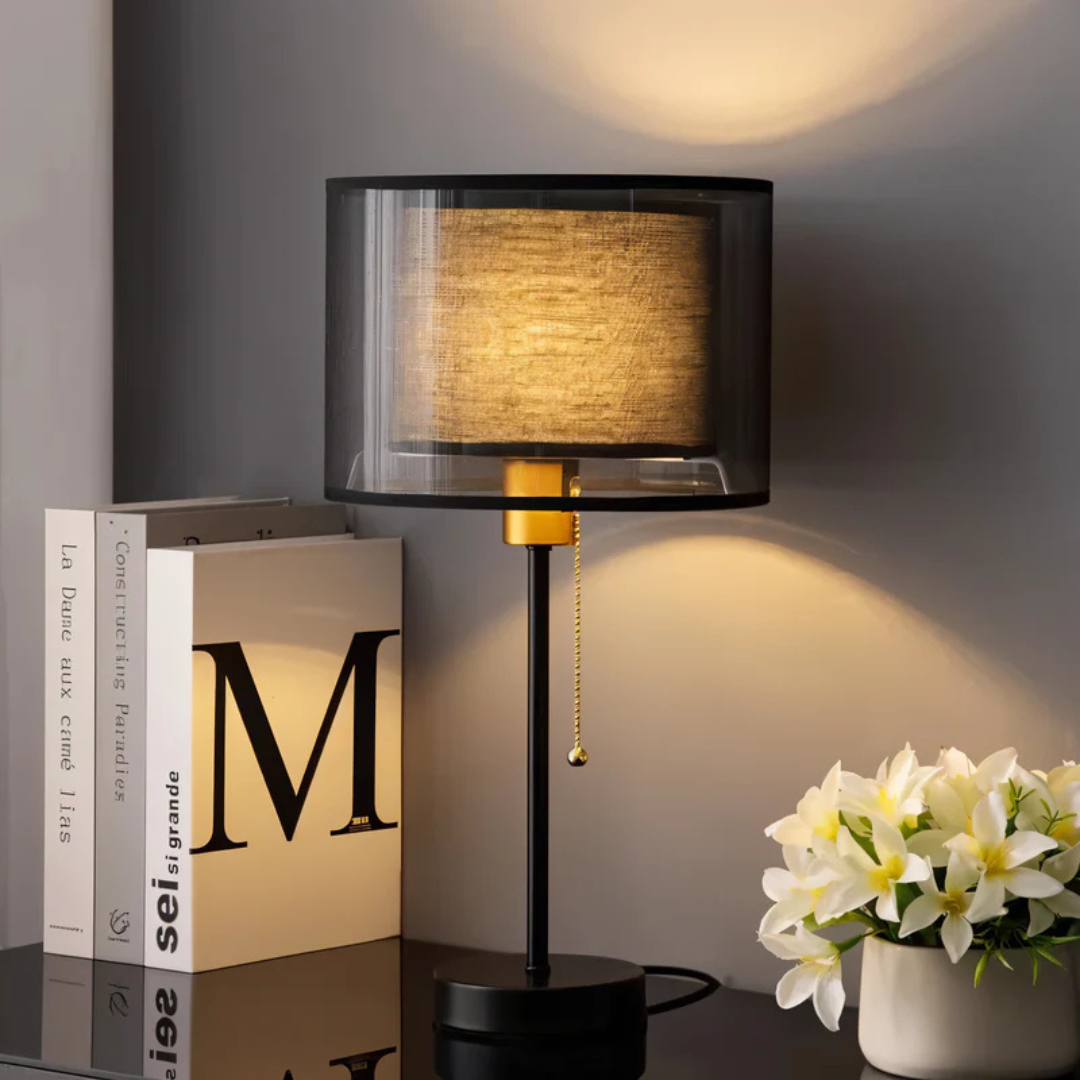 Maliben | Table Lamp With Double Fabric Shade
