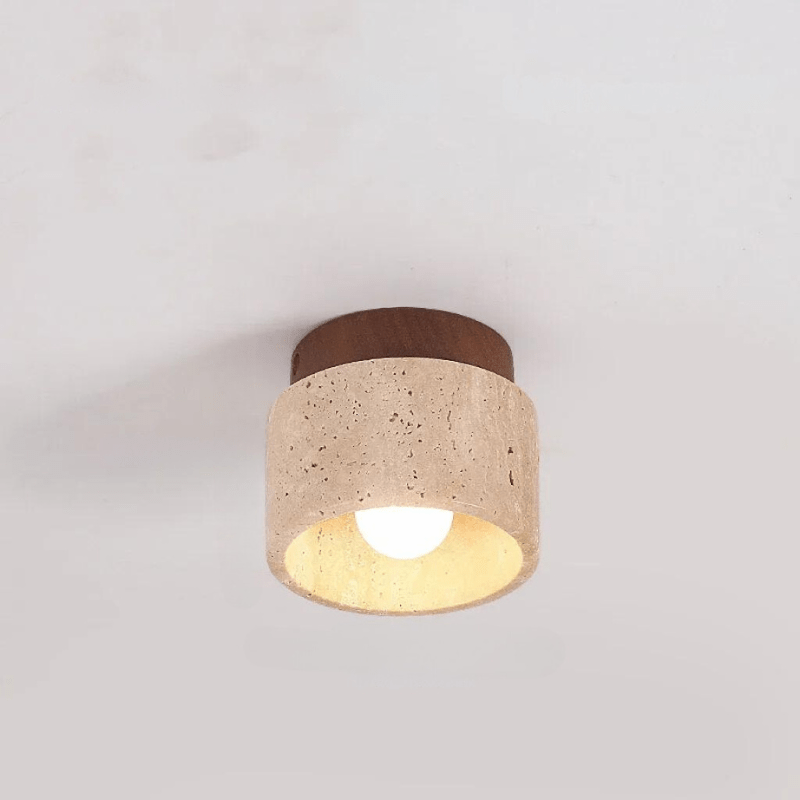 Maliben | Travertine Ceiling Light - Refined Elegance - Soft Light - Unique Design