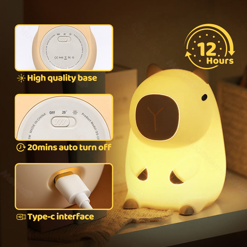 Maliben | Squishbara | Capybara Squishy Night Light Ideal Gift For All Ages
