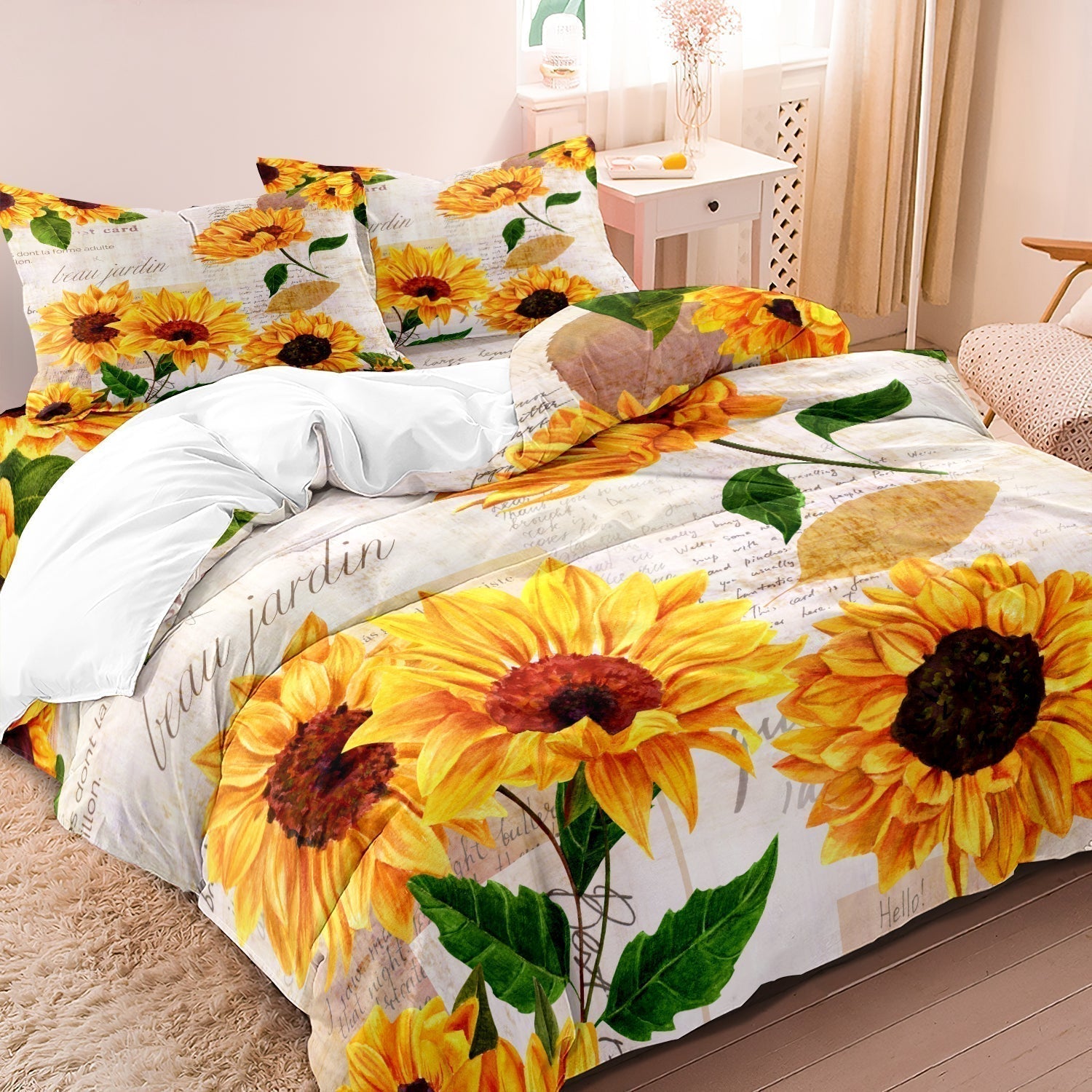 Maliben | Soft Sunflower Duvet Cover – Natural Bedroom Renewal