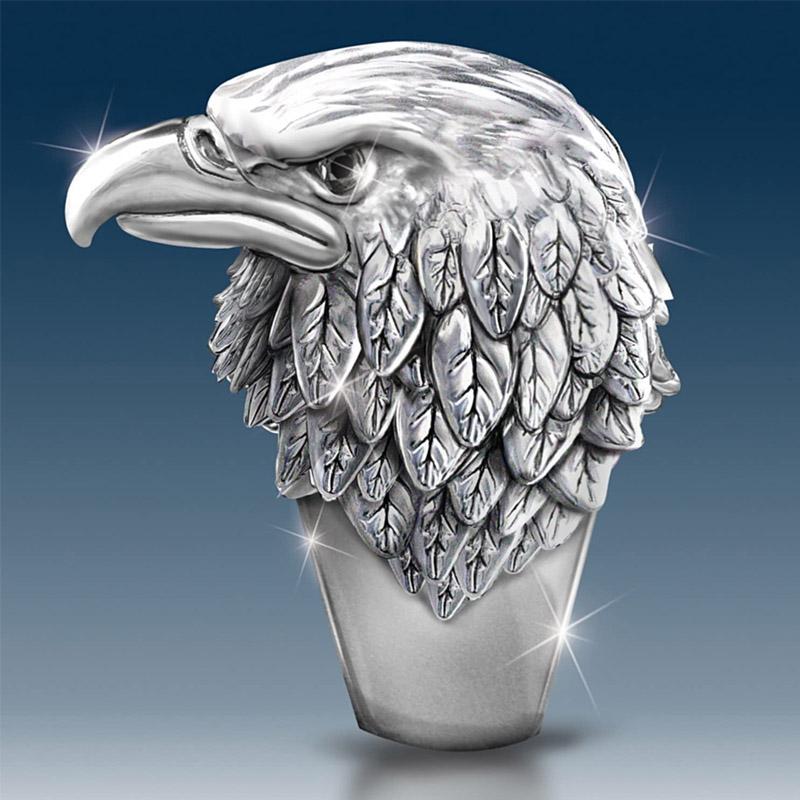 Maliben Men's Eagle Ring — Detailed Statement Biker Ring