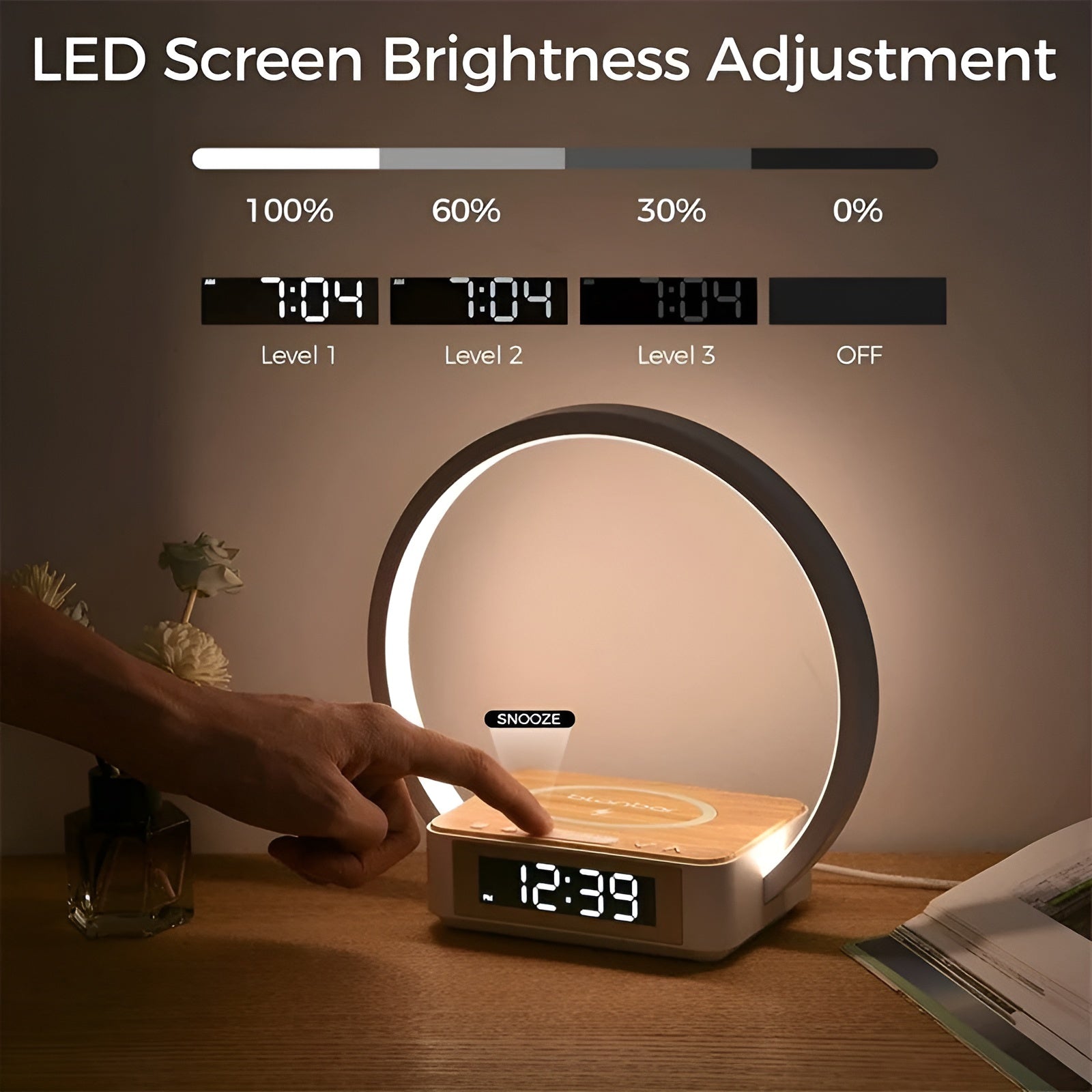 Maliben | Modern Table Lamp With Wireless Charger And Alarm Function