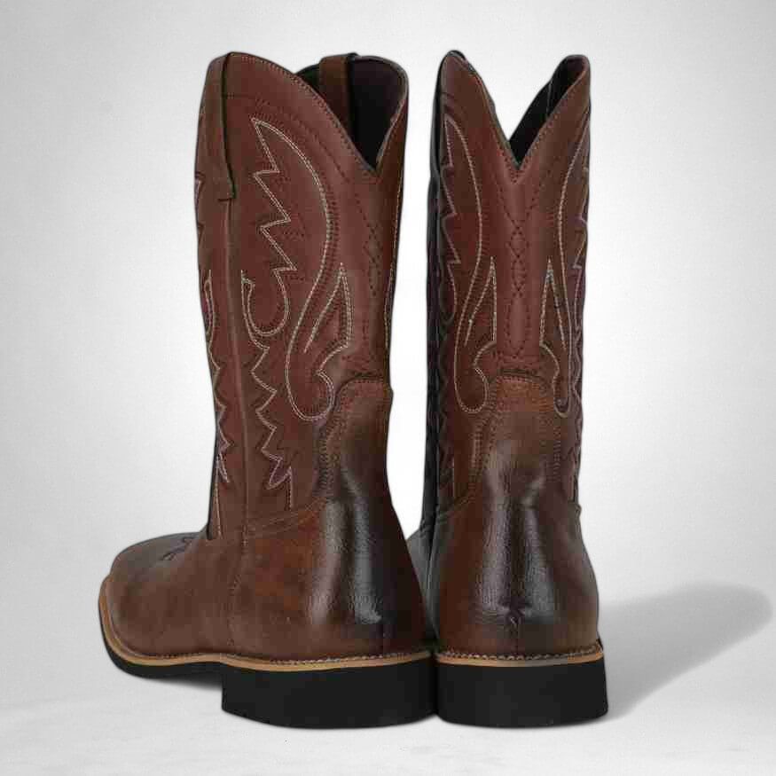 Rugged Men’S Leather Western Boots