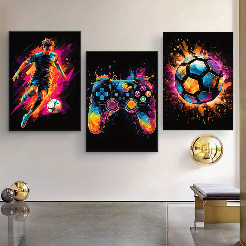 Maliben | Wall Art Set Abstract Gaming Football Prints