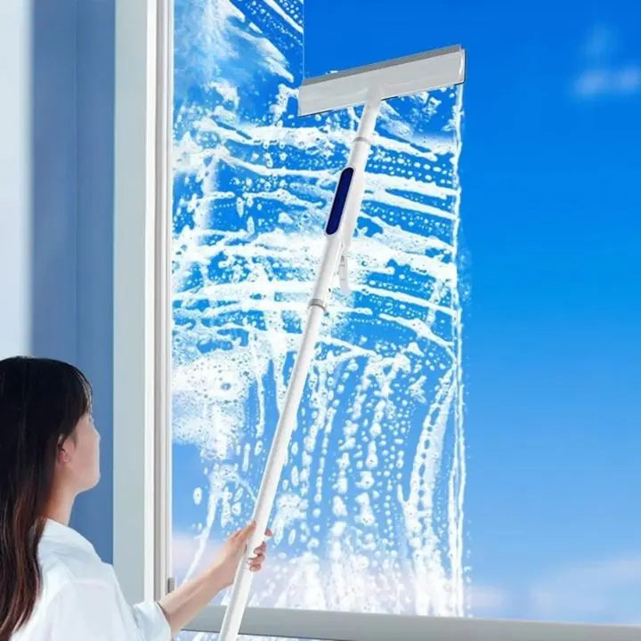 Maliben | 3-In-1 Window Cleaner With Extension & Spray Function + 3 Cloths