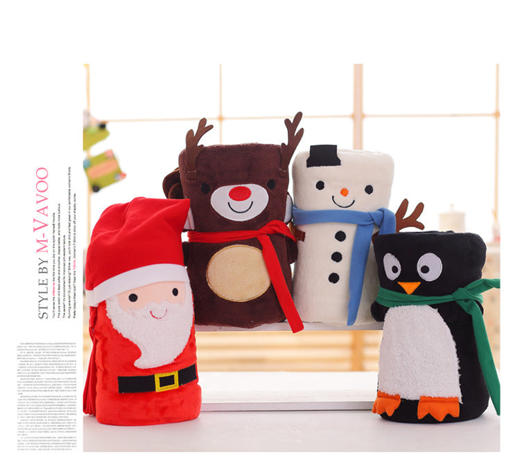 Cartoon Double Sided Flannel Christmas Blanket