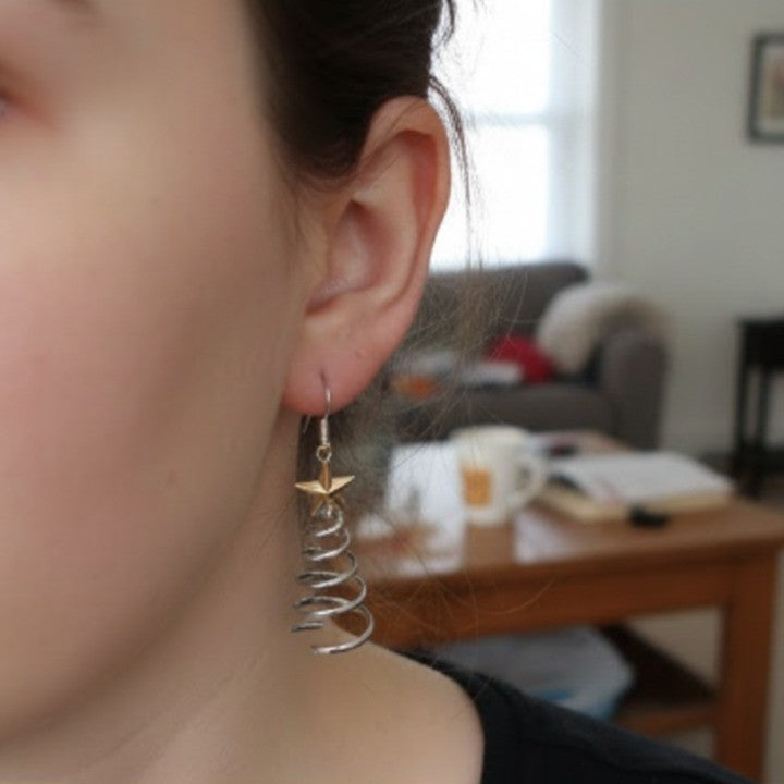 Maliben | Spiral Christmas Tree Dangle Earrings