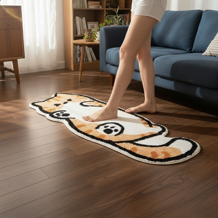 Maliben | Playful Cat Area Irregular Rug