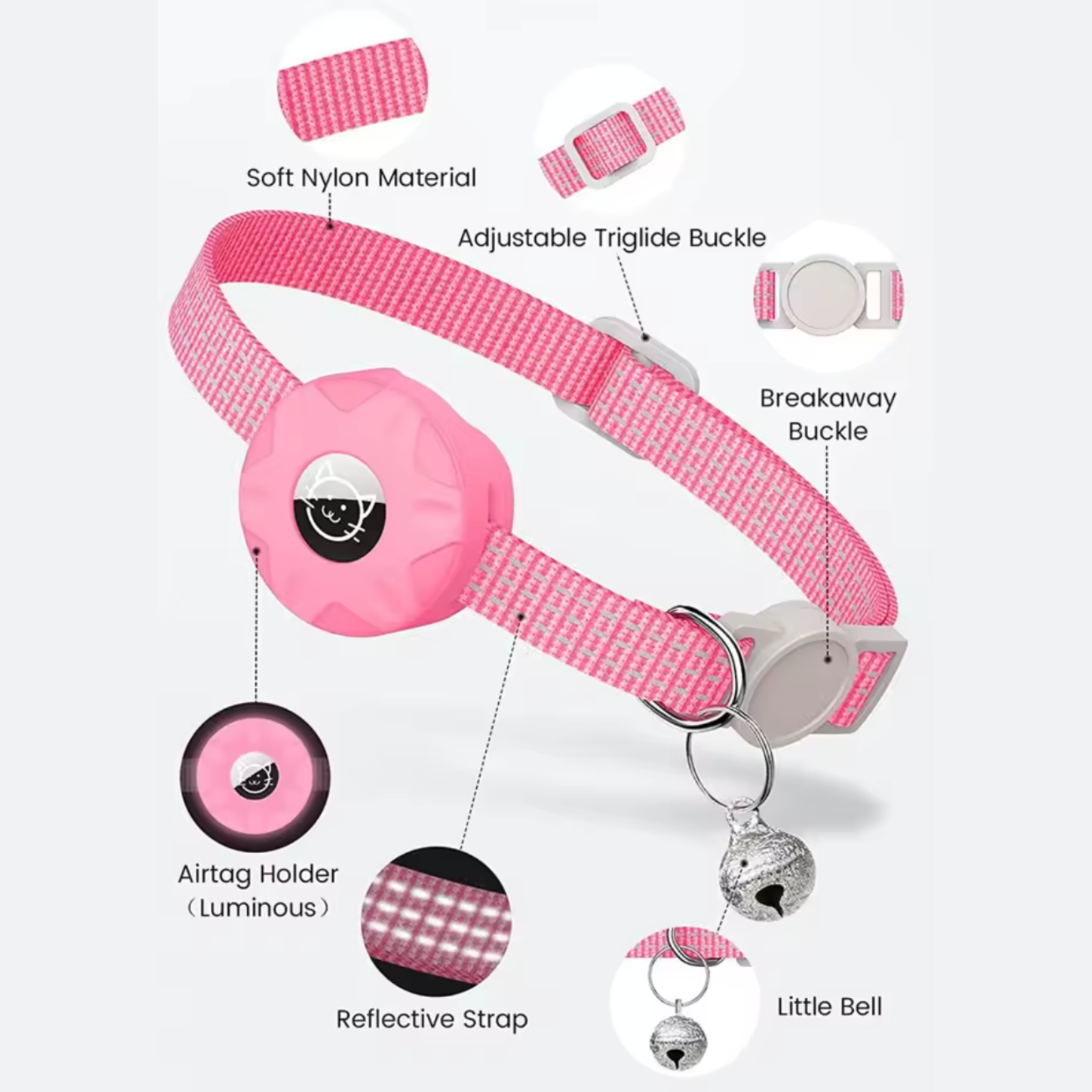 Maliben | Pet Safety Set – Smart Dog and Cat Tracker with Reflective Collar