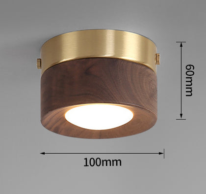 Chinese Style Entry Luxury Walnut Wood Dressed Downlight Vintage Living Room Lamp