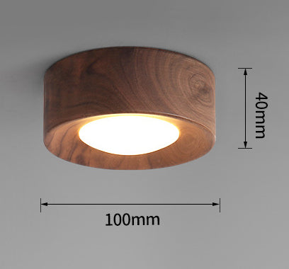 Chinese Style Entry Luxury Walnut Wood Dressed Downlight Vintage Living Room Lamp