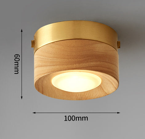 Chinese Style Entry Luxury Walnut Wood Dressed Downlight Vintage Living Room Lamp