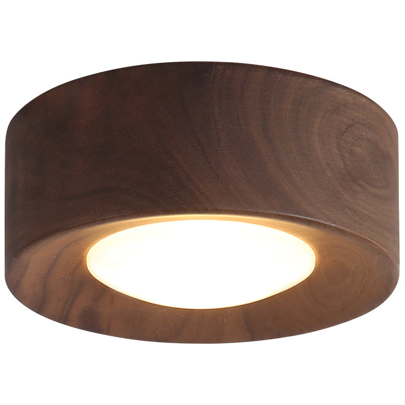 Chinese Style Entry Luxury Walnut Wood Dressed Downlight Vintage Living Room Lamp