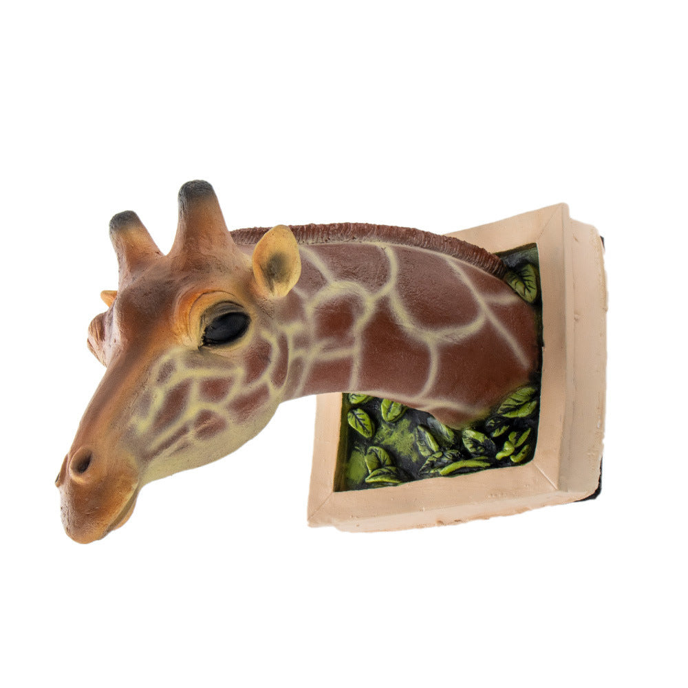 3d Photo Frame Giraffe Creative Wall Pendant Simulation Animal Crafts Living Room Decoration