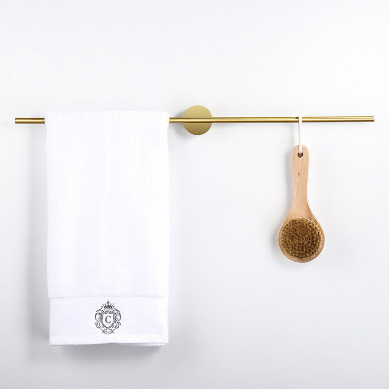Light Luxury Towel Rack Creative Wire-Drawing Gold Adjustable Single Rod Bath Towel Rack