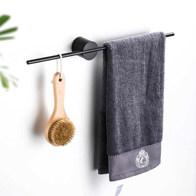 Light Luxury Towel Rack Creative Wire-Drawing Gold Adjustable Single Rod Bath Towel Rack