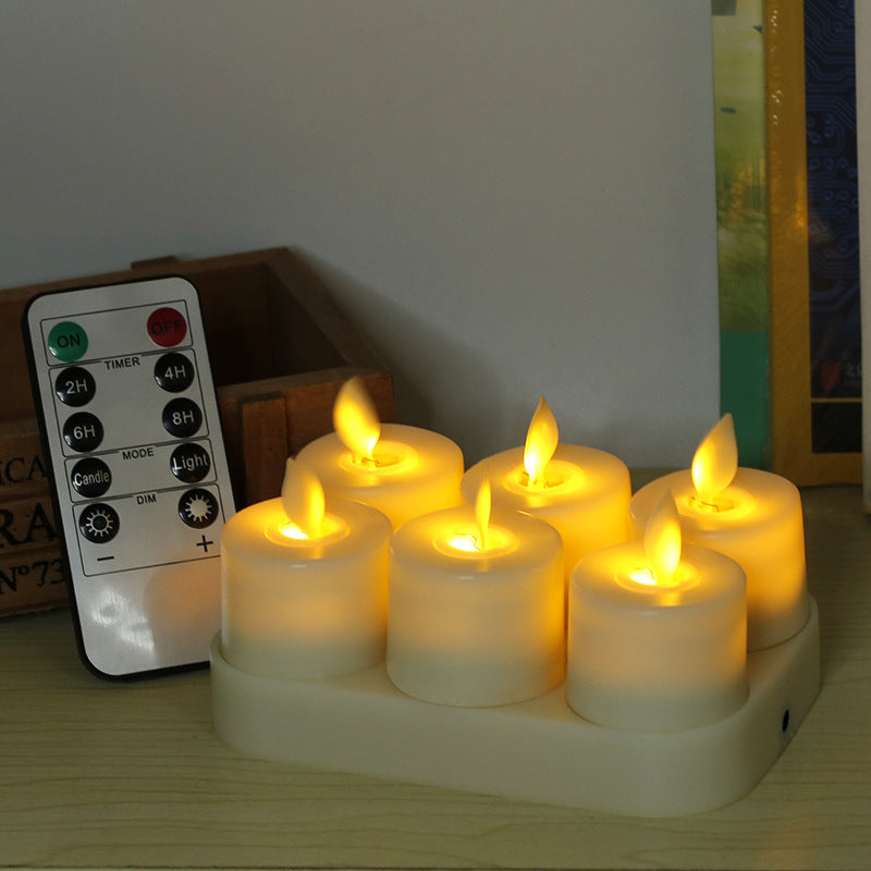 Small Candle Lamp Charging Remote Control Simulation Swing Flame