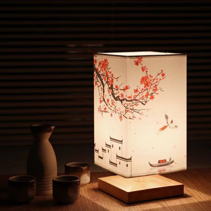 Chinese Style Retro Creative Nightlight Bedroom Warm Bedside Internet-Popular New Chinese Style Wood Decorative Table Lamp