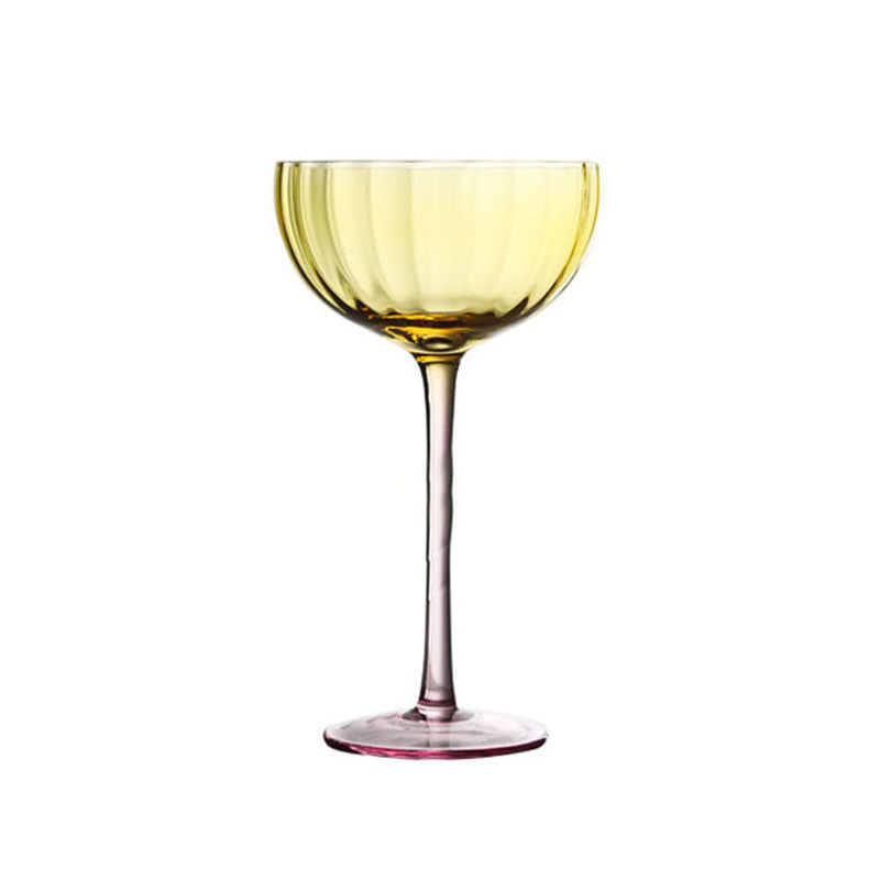 Wind-Patterned Ice Cream Cup, Creative Pumpkin-Patterned Cocktail Glass, Color-Blocked Vertical Striped Wine Glass.