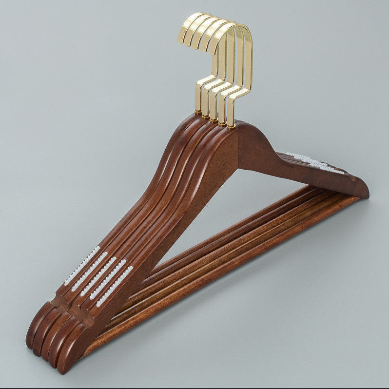 Retro Color Wooden Hanger Solid Wood Seamless Drying Rack