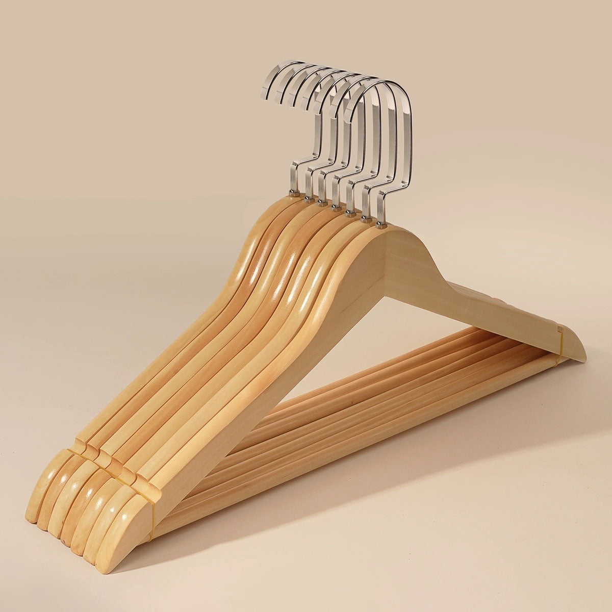 Retro Color Wooden Hanger Solid Wood Seamless Drying Rack