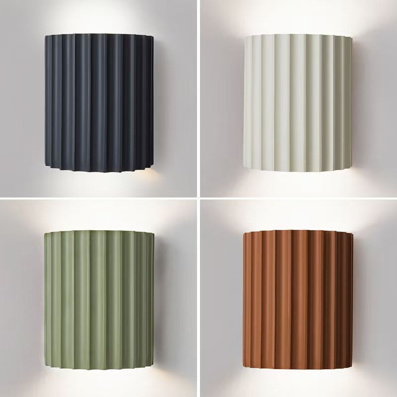 Quiet Wind Aisle Lights Led Macaron Wall Entrance Bedside Lights Corridor Lights Resin Roman Column Wall Lights