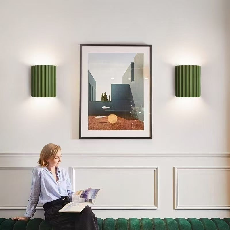 Quiet Wind Aisle Lights Led Macaron Wall Entrance Bedside Lights Corridor Lights Resin Roman Column Wall Lights