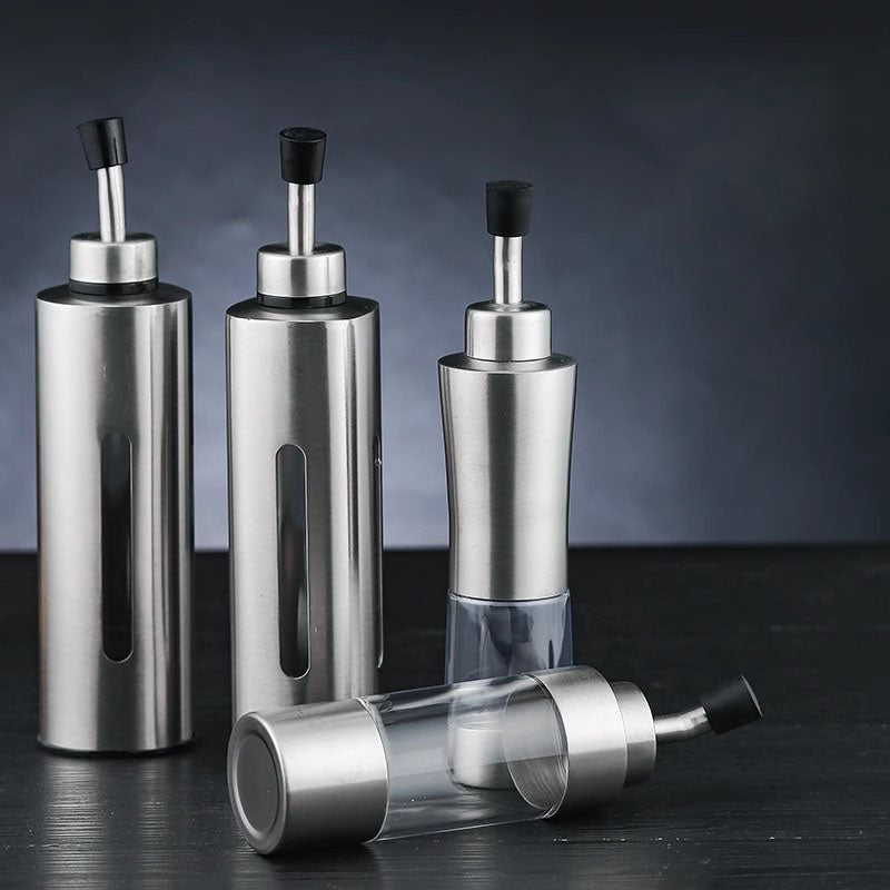 Stainless Steel Oil Pan, Soy Sauce Bottle, Vinegar Bottle, Seasoning Oil Pan, Leak-Proof Oil Pan, Kitchen Condiment Bottle, TepPanyaki Oil pan