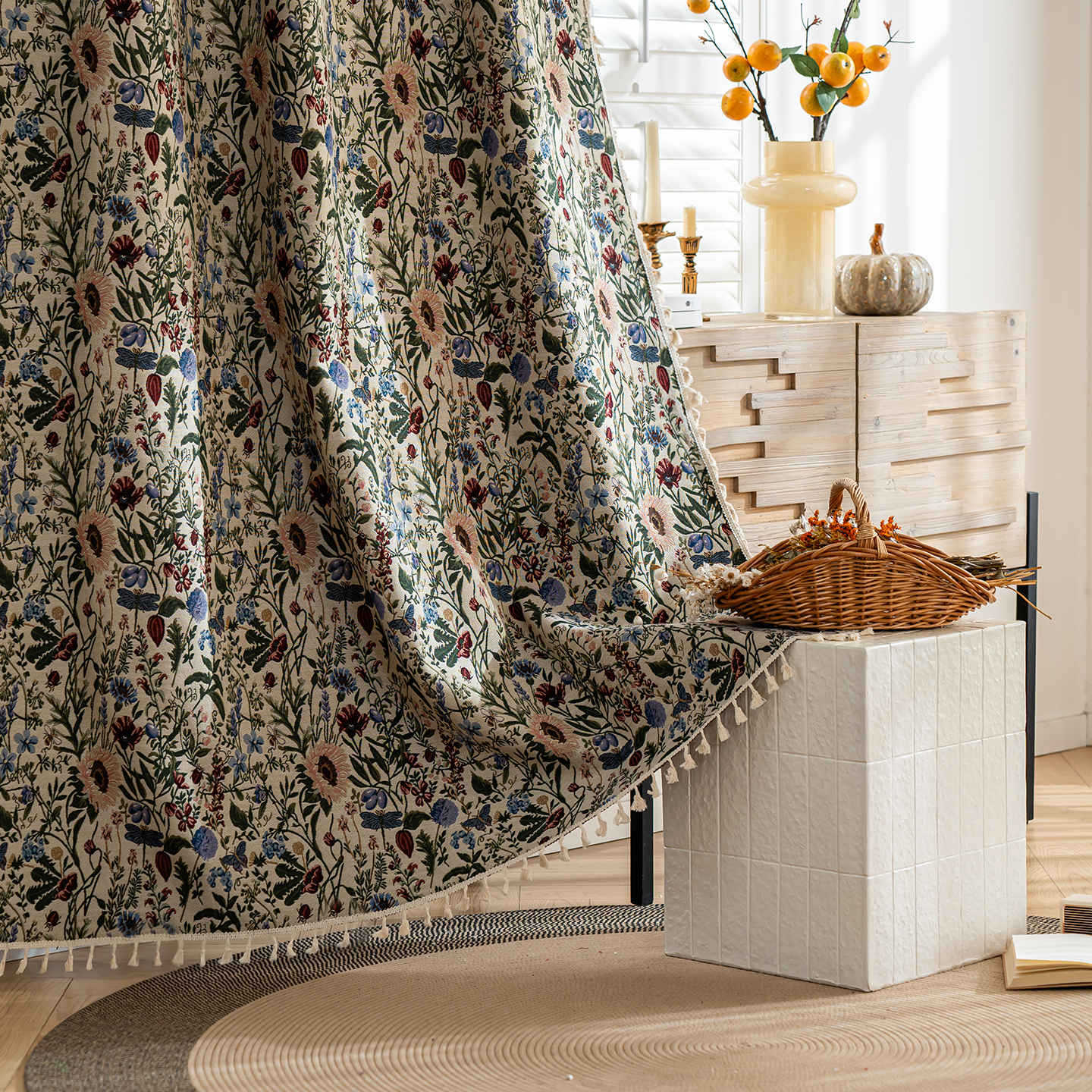 European And American Country Pastoral Finished Curtain