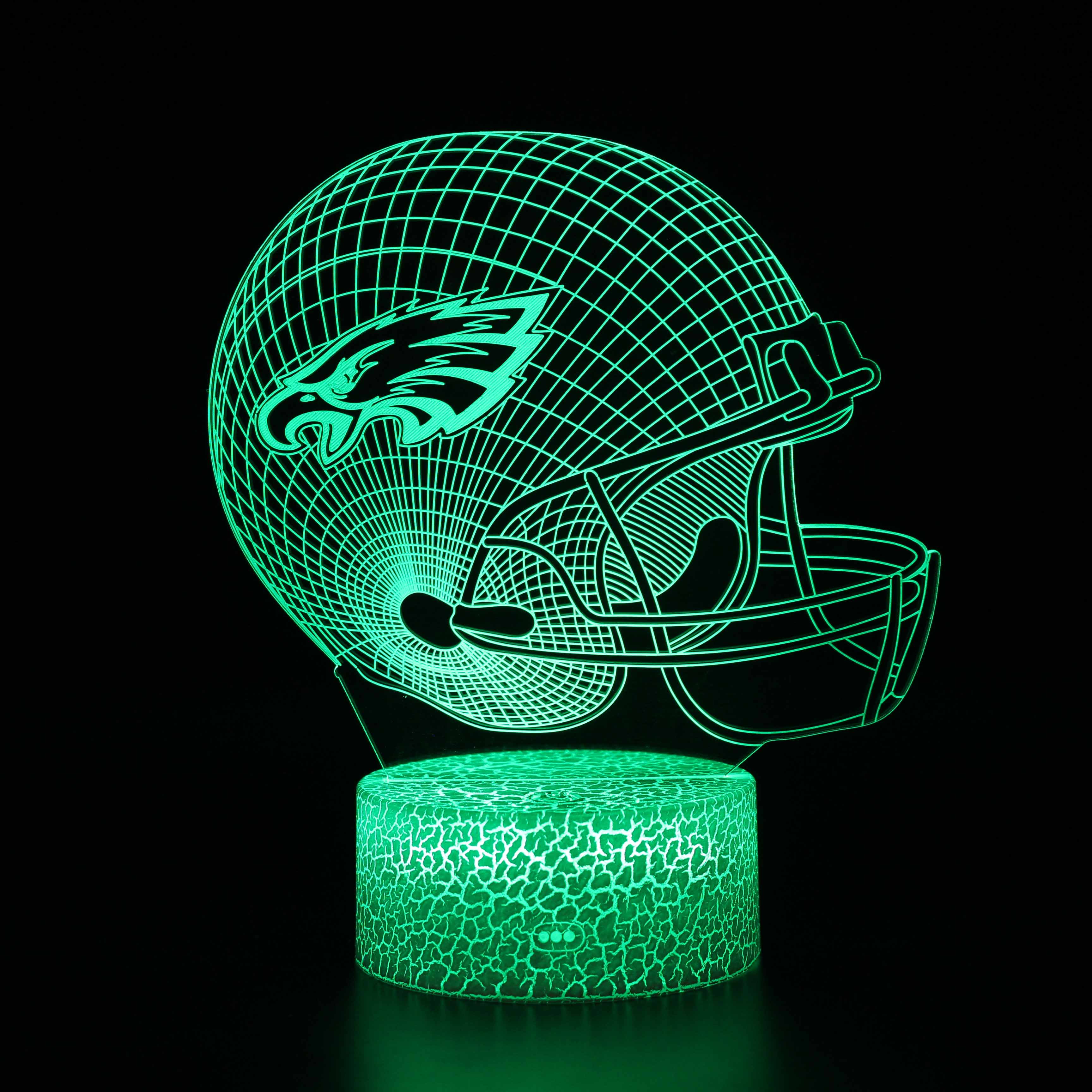 Maliben | Philadelphia Eagles Football Helmet 3d Optical Illusion Lamp