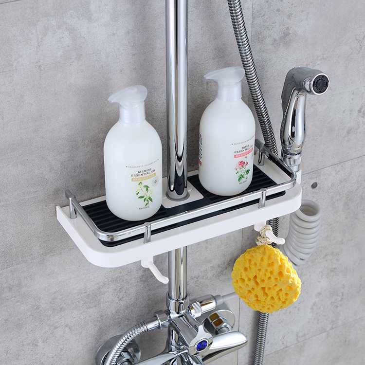 Maliben | Adjustable Bathroom Shampoo Lotion Tray Holder Organizer Shelves, Punch-Free, Easy To Install, Strong Load-Bearing, For Bathroom Storage