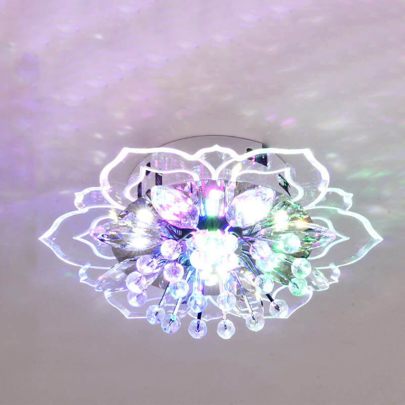 Maliben Glowpetal | Led Crystal Ceiling Light | Flower Shaped, Rgb Color Changing & Energy Efficient